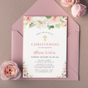 fleur rose rousse Invitation à baptiser