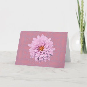 Fleur rose sur la carte de note Lavender de style 