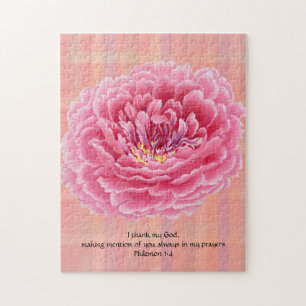 Fleur rose Vintage Style Faith Puzzle