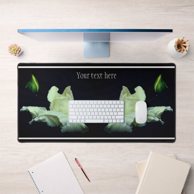Fleur Rosebud Blanc Personnalisé (Bureau 1)