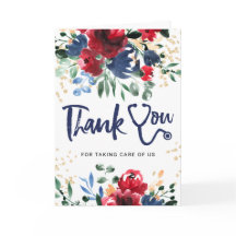 Fleur rouge aquarelle stéthoscope infirmière merci