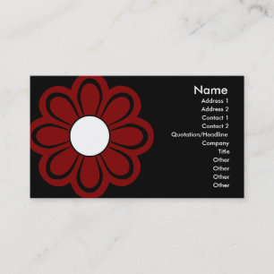 Fleur rouge chic sur le carte de visite noir