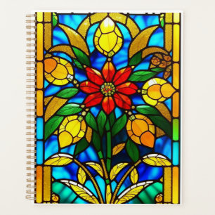 Fleur rouge Élégant Art de Verre Coloré