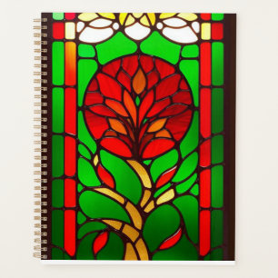 Fleur rouge Élégant Art de Verre Coloré