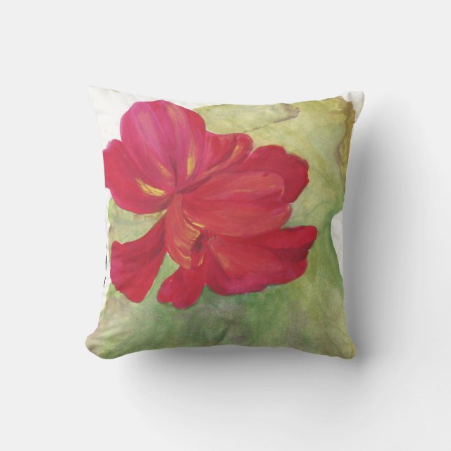 fleur rouge sur coussin blanc (Recto)