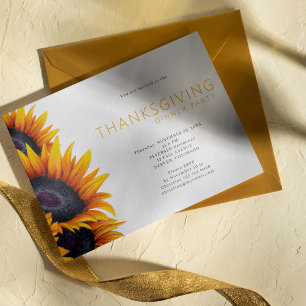 Fleur rustique Soirée Thanksgiving Invitation