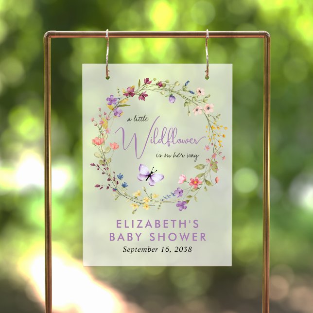 Fleur sauvage Aquarelle Bébé Fille Douche Bienvenu (Créateur téléchargé)