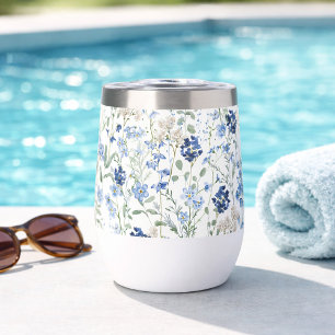 Fleur sauvage aquarelle bleue