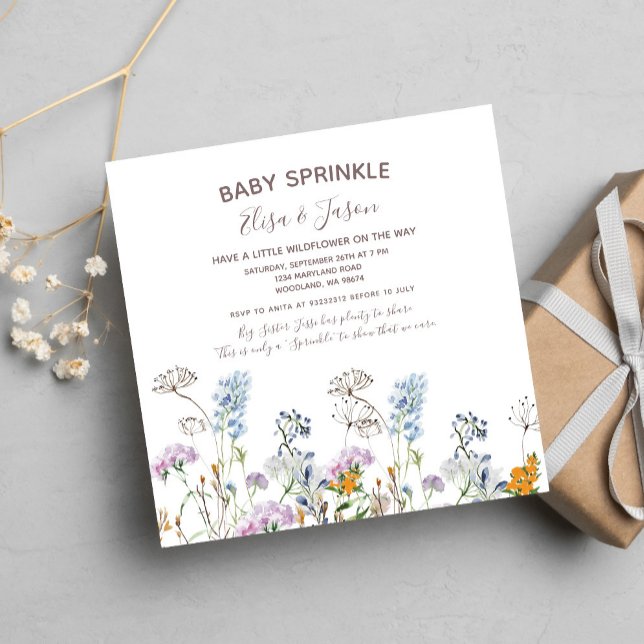 Fleur sauvage Baby Girl Sprinkw Shower Invitation (Créateur téléchargé)