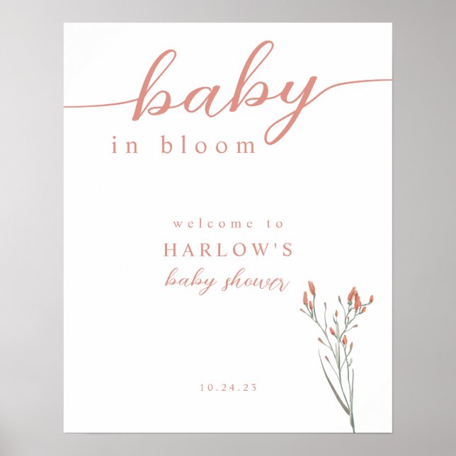 Fleur sauvage Baby in Bloom Baby shower Affiche de (Devant)