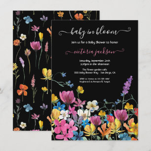 Fleur sauvage Baby in Bloom Baby shower Invitation