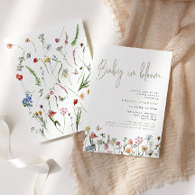 Fleur sauvage Baby in Bloom Baby shower Invitation