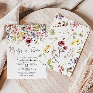 Fleur sauvage Baby in Bloom Baby shower Invitation
