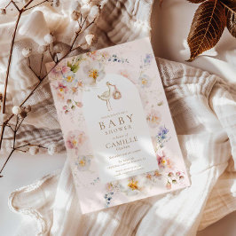 Fleur sauvage Baby in Bloom Baby shower Invitation