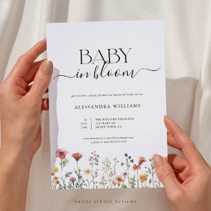 Fleur sauvage Baby in Bloom Baby shower Invitation