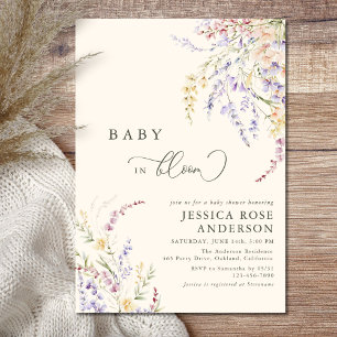 Fleur sauvage Baby In Bloom Baby shower Invitation