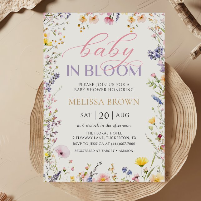 Fleur sauvage Baby in Bloom Baby shower Invitation (Créateur téléchargé)