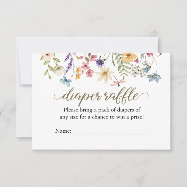 Fleur sauvage Baby In Bloom Diaper Carte Raffle (Devant)