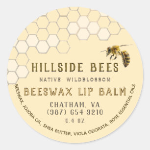 Fleur sauvage Beeswax Lip Balm Étiquette Honeycomb