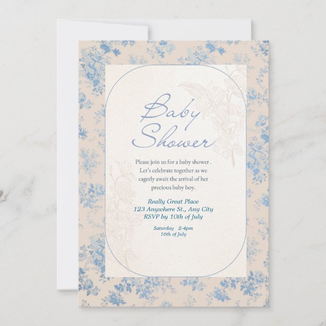 Fleur sauvage Boho Baby shower Invitation (Devant)