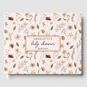 Fleur sauvage Boho Floral Baby shower Livre d'or