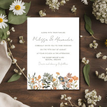 Fleur sauvage Boho Mariage de automne Invitation