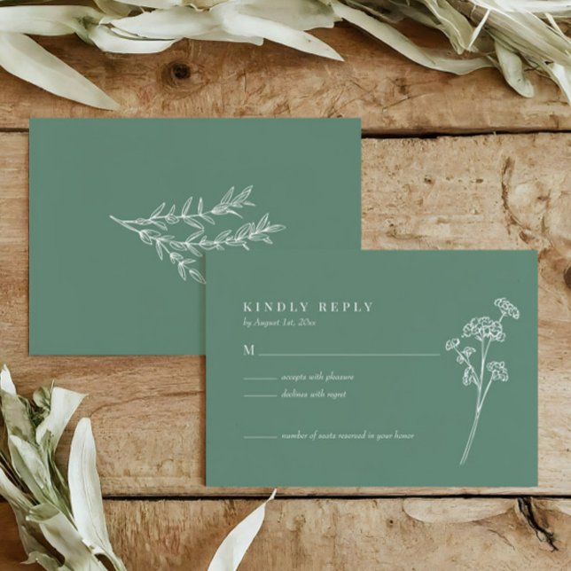 Fleur sauvage Burnt Orange Wedding Carte RSVP (Créateur téléchargé)