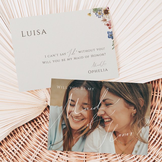 Fleur sauvage | Carte d'honneur couleur beige (Créateur téléchargé)