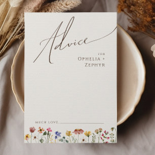 Fleur sauvage coloré   Carte de conseil Mariage be