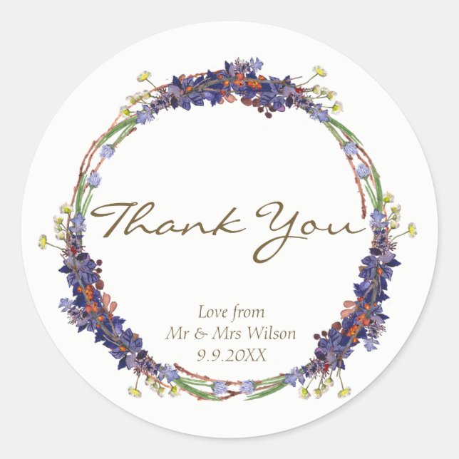 fleur sauvage daisy wreath merci pour les stickers (Devant)
