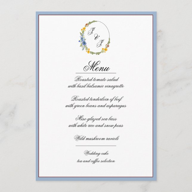 Fleur sauvage dans la carte de menu Couleurs prima (Devant)