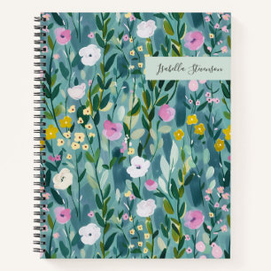 Fleur sauvage d'aquarelle personnalisée Livre de c