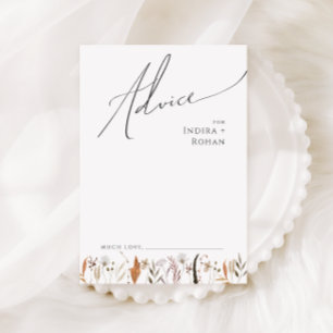 Fleur sauvage d'automne Boho   Carte de conseil Ma