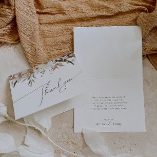 Fleur sauvage d'automne Boho   Carte de remercieme