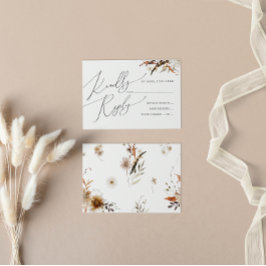 Fleur sauvage d'automne Boho | Carte RSVP