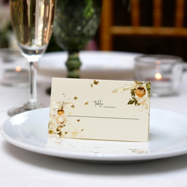 Fleur sauvage d'automne Boho | Cartes de place de  (Créateur téléchargé)