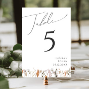 Fleur sauvage d'automne Boho Numéro de table