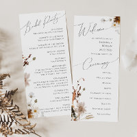 Fleur sauvage d'automne Boho | Programme de mariag