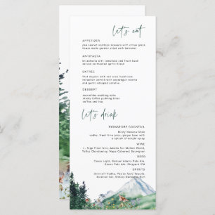 Fleur sauvage de montagne rustique Menu Mariage