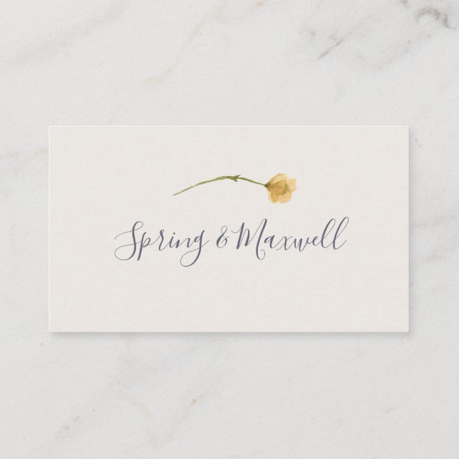 Fleur sauvage de printemps | Carte Mariage plat bl (Dos)
