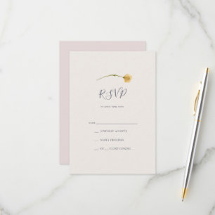 Fleur sauvage de printemps Carte RSVP Blush