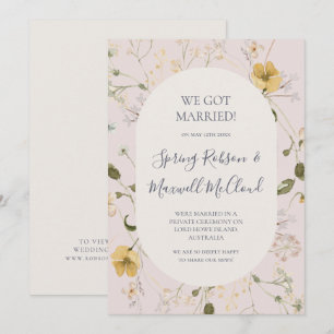 Fleur sauvage de printemps   Faire-part Elopement
