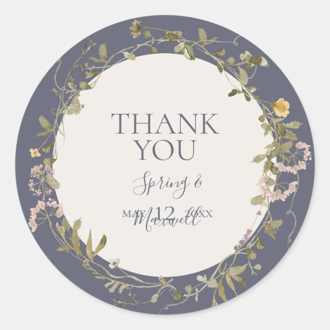 Fleur sauvage de printemps | Sticker Favor Merci v (Devant)