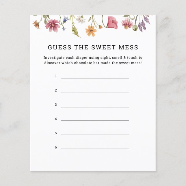 Fleur sauvage Devine Les Cartes De Jeu Sweet Mess (Devant)