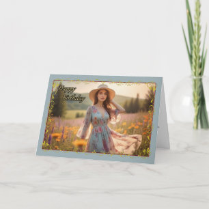 Fleur sauvage Dreams Carte d'anniversaire de la fe