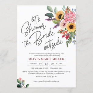 Fleur sauvage Drive By Fête de l'mariée Invitation