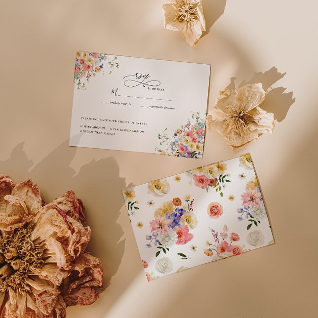 Fleur sauvage du jardin Boho | Mariage RSVP (Créateur téléchargé)