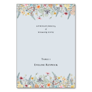 Fleur sauvage Dusty Mariage pliable Carte Place