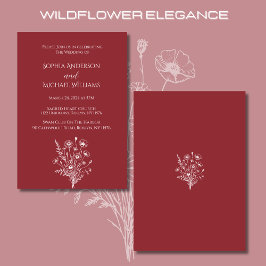 Fleur sauvage Elegance Mariage Thème Invitation