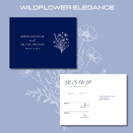 Fleur sauvage Elegance-RSVP-Mariage- Carte postale